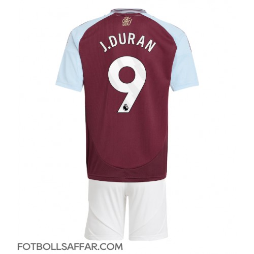 Aston Villa Jhon Duran #9 Hemmadräkt Barn 2024-25 Kortärmad (+ Korta byxor)